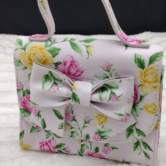 Janie and Jack Floral Bow Purse – Garden Rose Top-Handle Handbag(kids) - Picture 2 of 7